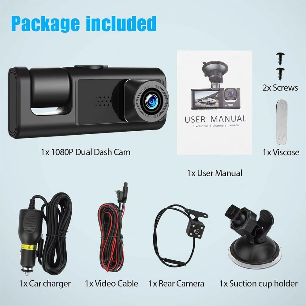 Kamerë Inteligjente për Makinë 3 Pamje – Dash Cam