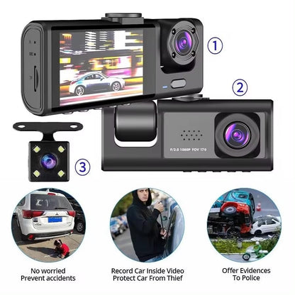 Kamerë Inteligjente për Makinë 3 Pamje – Dash Cam