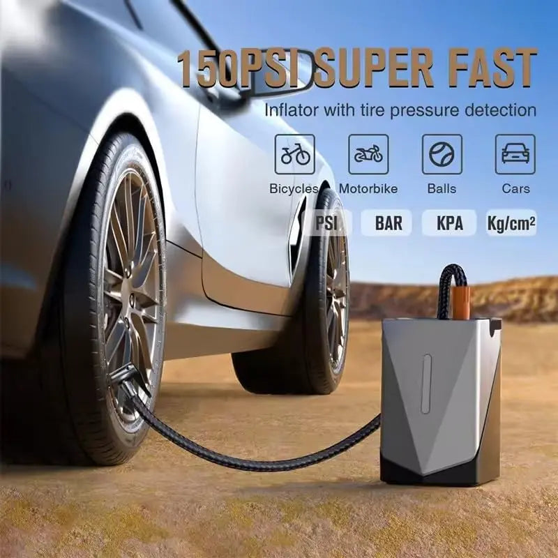 Aparat Multifunksional për Veturë GF-01 – Ndizës Emergjence, Kompresor 150 PSI dhe Power Bank 8000mAh