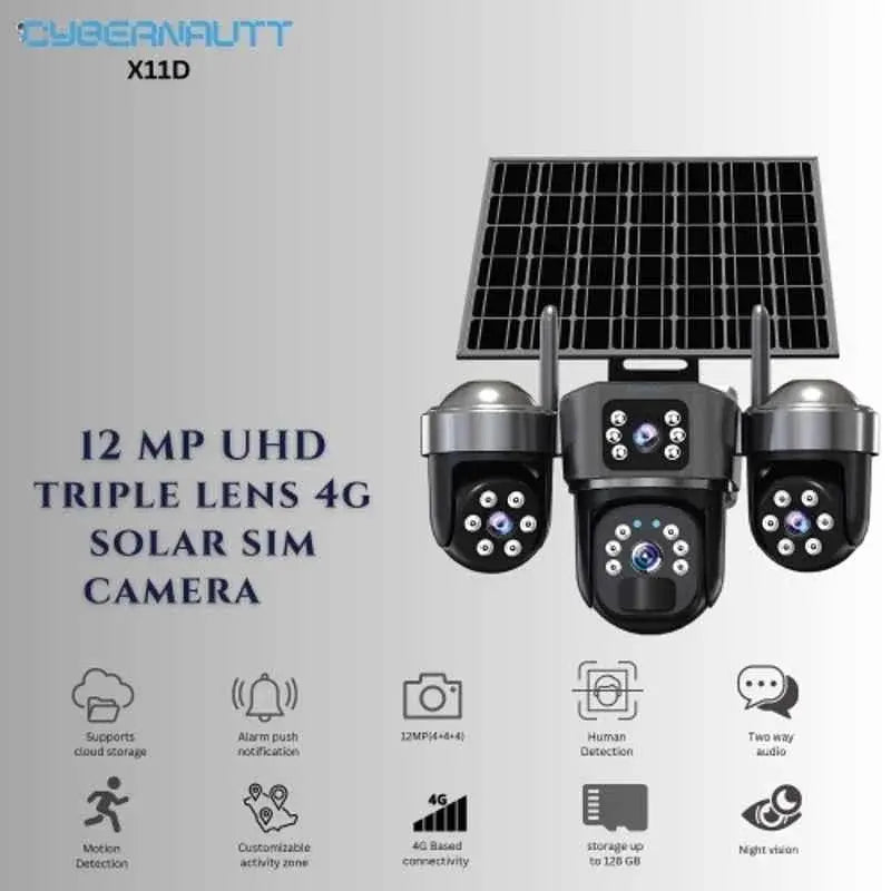 Kamerë solare 3 lente me panel solar