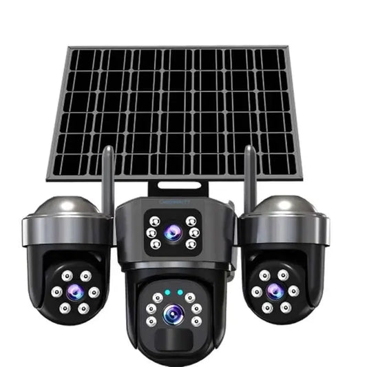 Kamerë Sigurie Solare 4G me 3 Lente 12MP, PTZ, PIR Inteligjent