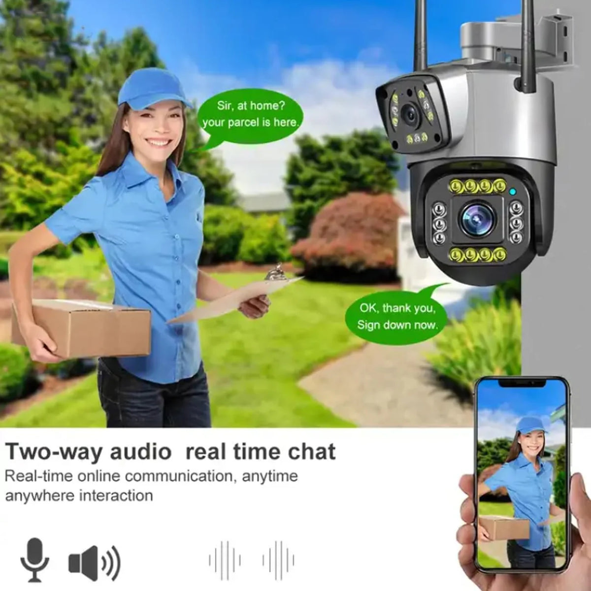 Kamerë Sigurie me Dy Lente WiFi