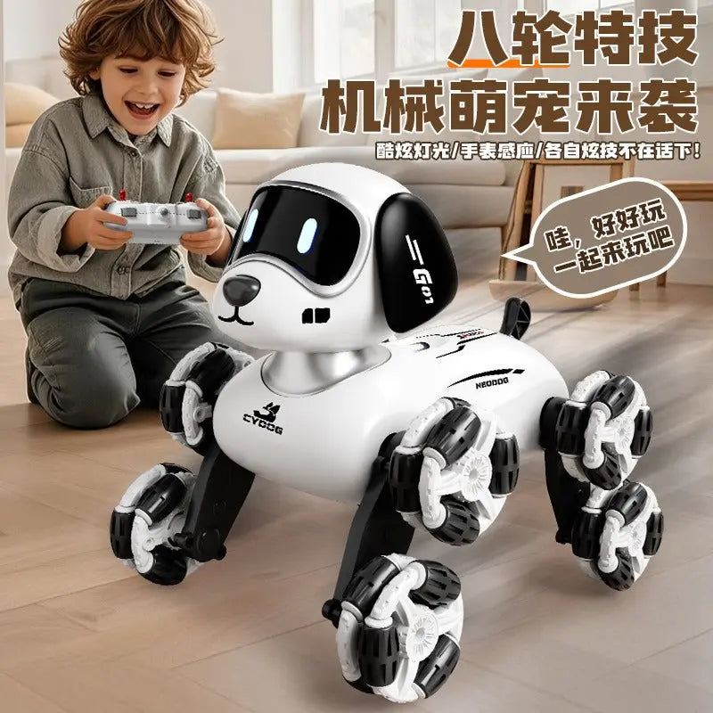Smart Dog – Robot Inteligjent 2-në-1 me Telekomandë, Sensorë Lëvizjeje dhe Drita LED
